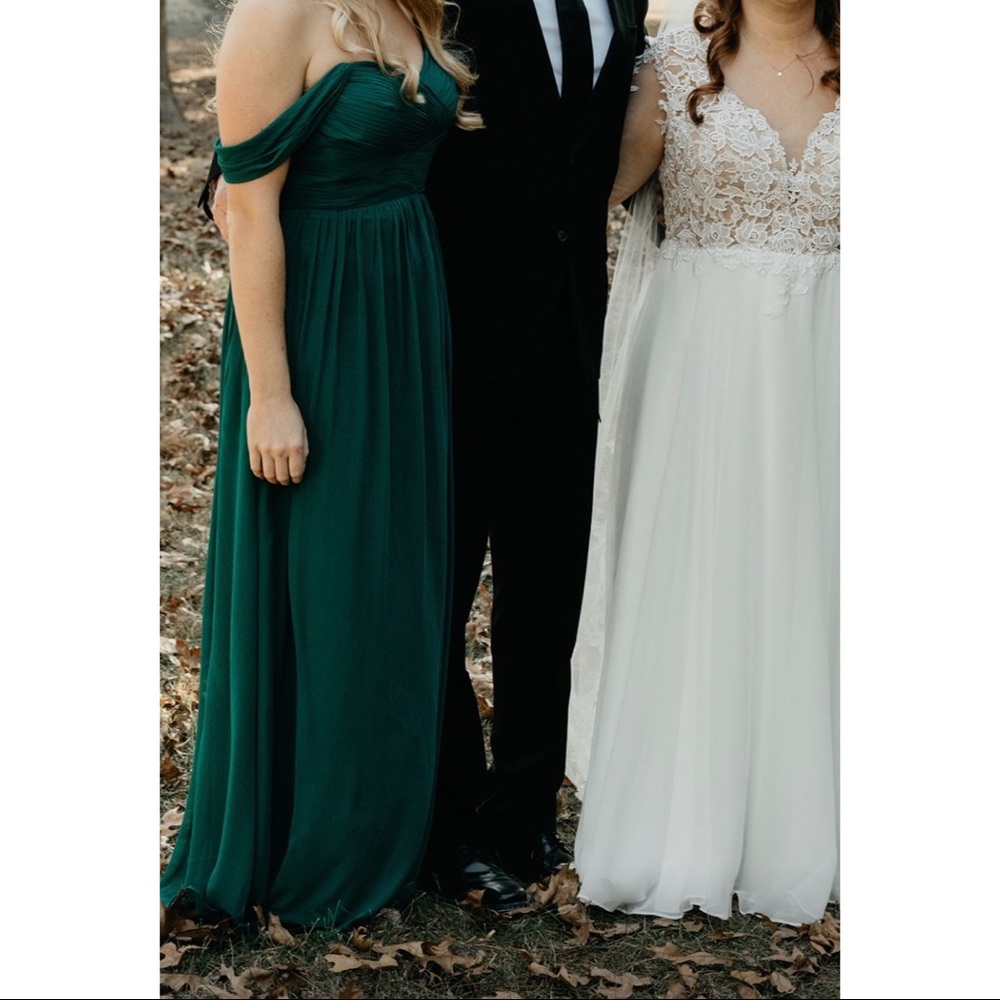 Revelry Kennedy Chiffon Convertible Dress -Emerald